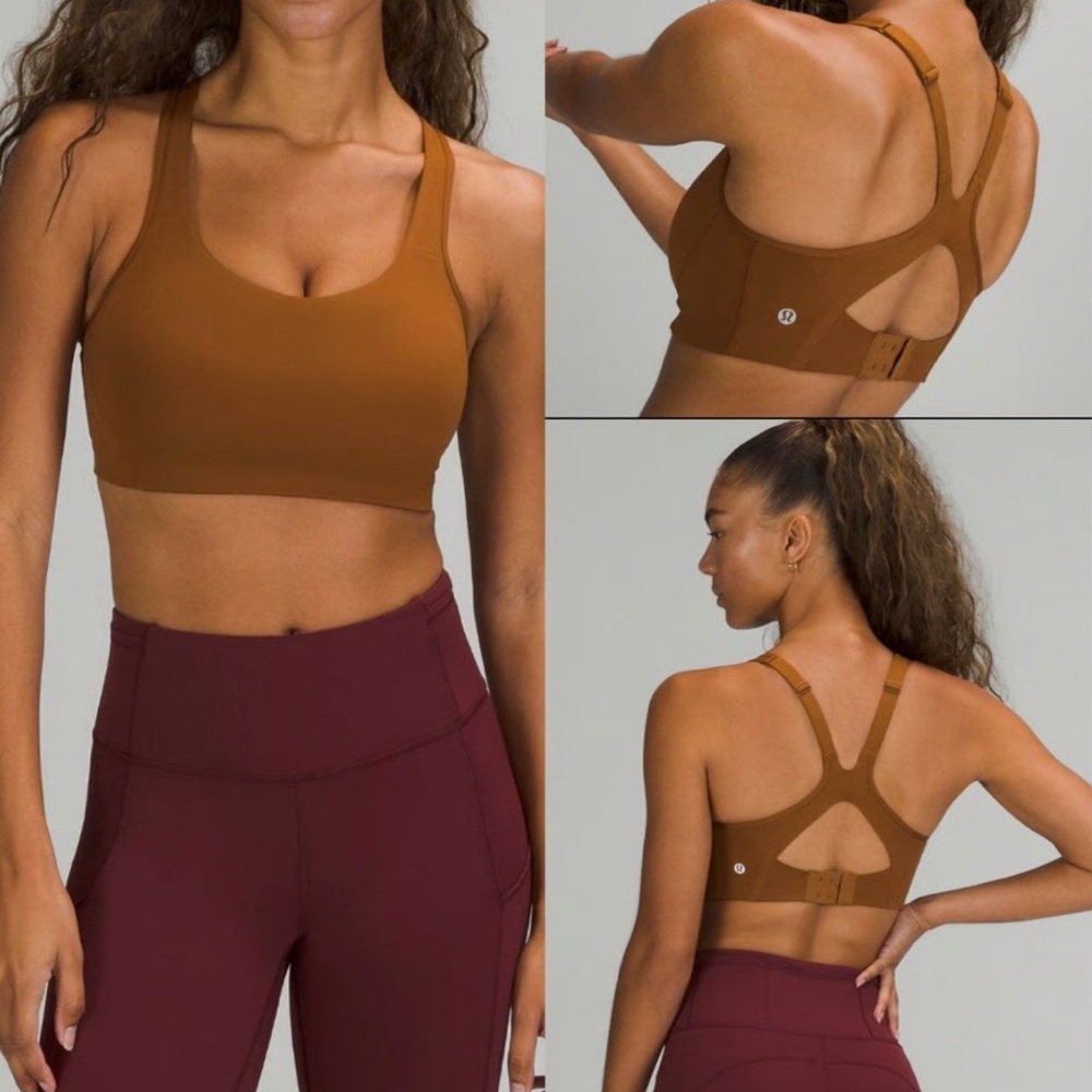 Lululemon All Powered Up Bra Copper Brown 36C Medium Support NWT